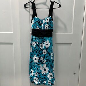 Teal floral dress